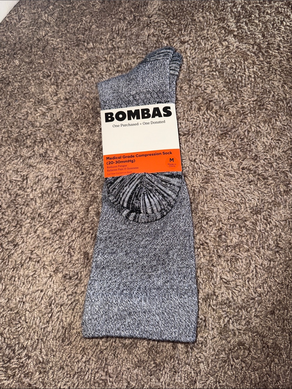 Bombas Compression Socks in Gray Heather